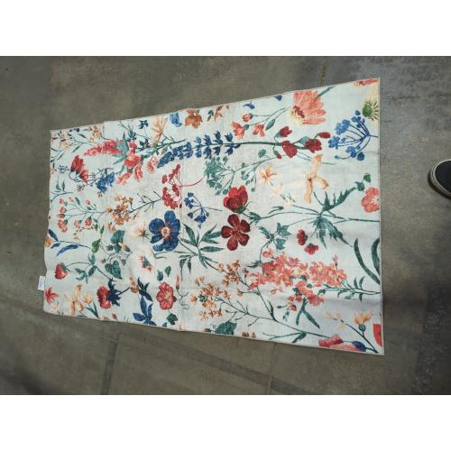 Floral Runner Rug Washable Hallway Long Beige Bedroom Carpet Non Slip Indoor Boho Kitchen Low Pile Accent Rug Lightweight Soft for Bathroom Dining Laundry Living Room