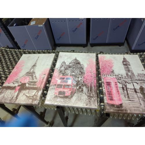 CANVASZON Pink and Gray Paris Wall Art Paris Decor for Bedroom Bathroom Girls Room Wall Decor Paris Pictures Rustic Black and White Print Art for Walls 3 Pieces Ready to Hang