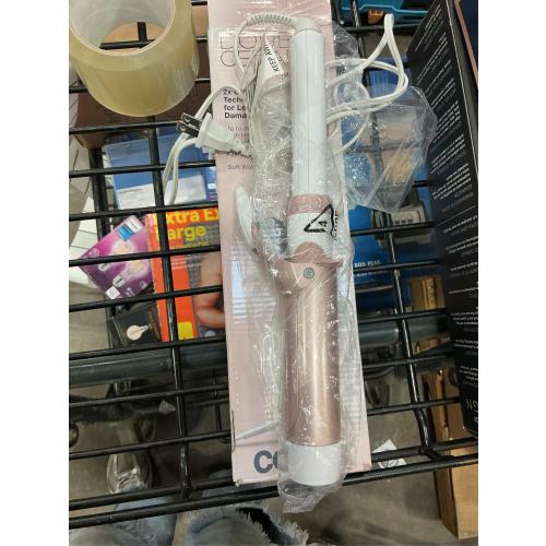 Conair Double Ceramic 1-1/2 Inch Curling Iron, 1.5-Inch Barrel Creates Soft Waves and Curls, Hair Curler for Use on Medium and Long Hair, White