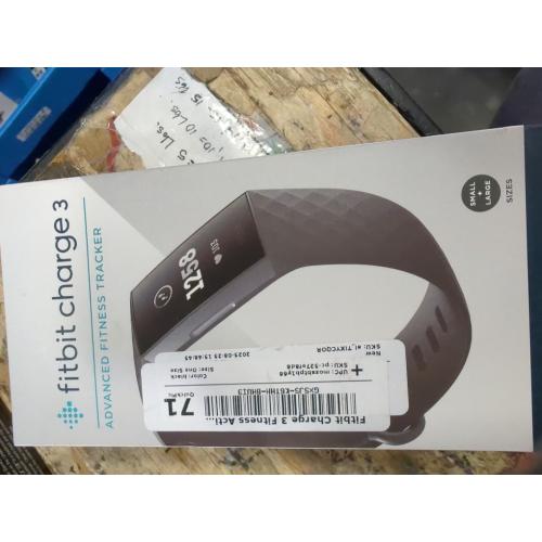 Fitbit Chɑrge 3 Fitness Activity Tracker Graphite/Black One Size 0.06 Pound New