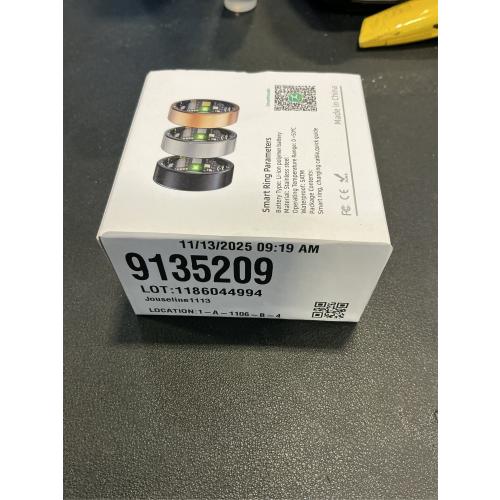 #12 Black Smart Ring Charging Case Fitness Ring Charging Box Small Portable Charger for Smart Rings with Magnetic Charging Port