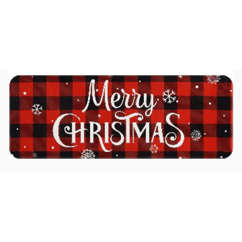 FRAMICS Christmas Kitchen Mat Buffalo Plaid Kitchen Rugs Non Slip Washable, Absorbent Merry Christmas Rugs for Kitchen, Laundry Room, Bathroom, Christmas Decorations