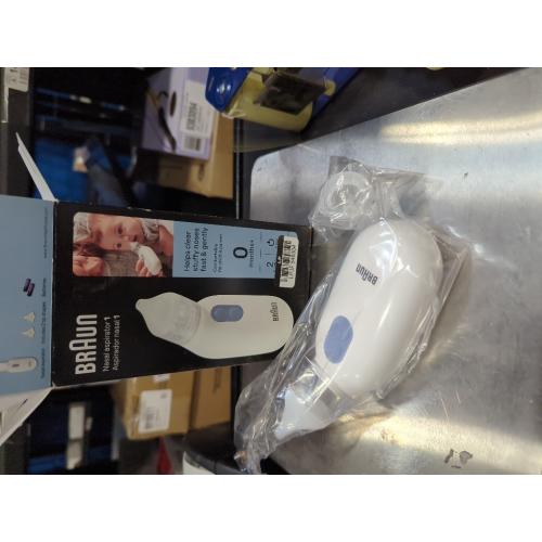 Braun Electric Nasal Aspirator - Mucus Remover, Blocked Nose Relief for Newborn, Baby and Toddler, Electric Suction Power, 2 Suction Levels, 2 Nose Tip Sizes, Dishwasher Safe, FSA and HSA Eligible