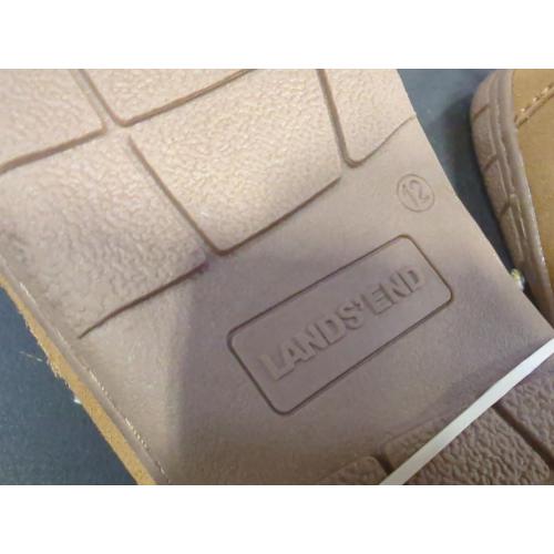 Size 12 Color brown  Genuine Suede furry slip on shoes