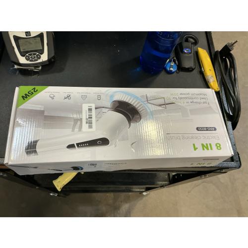 Electric Spin Scrubber, Cordless Cleaning Brush Scrubber for Home, 8 Replaceable Brush Heads-90Mins Work Time, 3 Adjustable Size, 2 Speeds for Bathroom Shower Bathtub Glass Car