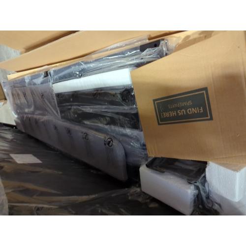 Belo Upholstered King Platform Grey Bed