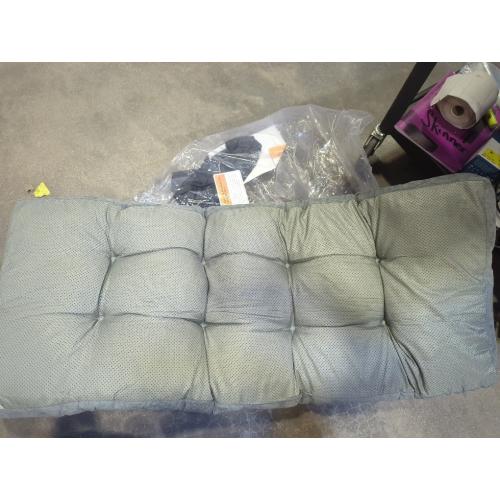 Tufted Bench Cushion, Chenille Fabric, Wicker Loveseat Cushion , Suitable for Piano Bench/Indoor Furniture/Swing (Gray)