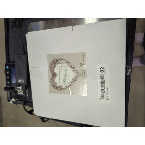 Thought of You Ornate Heart Wings 8 inch Metal Outdoor Decorative Garden Stone