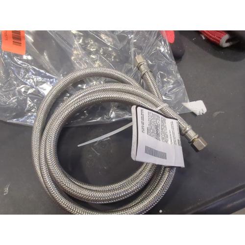 Certified Appliance Accessories Ice Maker Water Line, 5 Feet, PVC Core with Premium Braided Stainless Steel, Silver