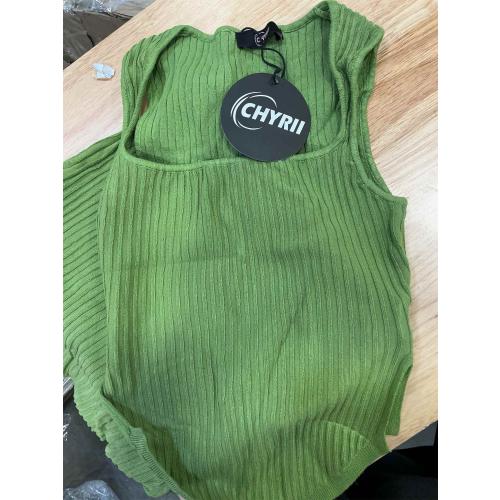 XS CHYRII Womens Sexy Summer Two Piece Outfits Square Neck Going Out Crop Top Bodycon Skirt Sets Mini Dress