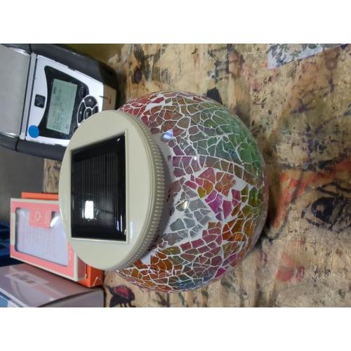Aukora Color Changing Solar Powered Glass Ball Garden Lights, Solar Lantern Outdoor Table Lights Waterproof Led Night Light for Garden Patio Party Yard Indoor Decora Ideal Gift(Multi-Colored Glass)