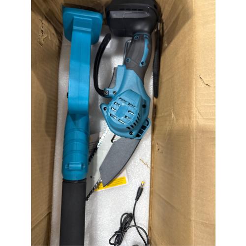 2-in-1 Cordless Pole Saw & Mini Chainsaw for Tree Trimming & Yard Work, Adjustable Pole 1.94–2.45m, 2 Batteries, Pure Copper Motor, Lightweight Design, Blue – Ideal for Homeowners & Gardeners
