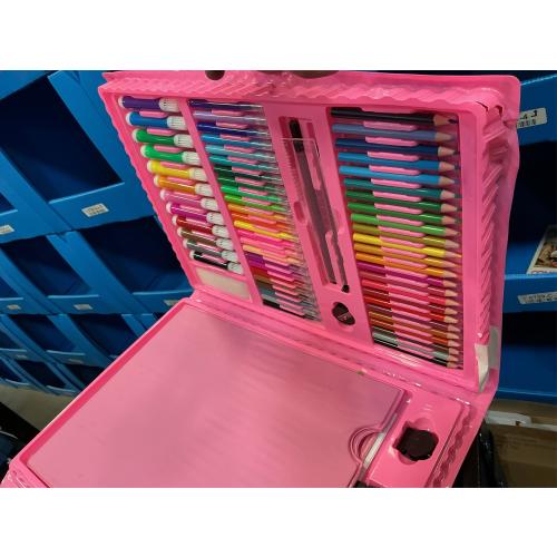 208 PCS Art Supplies,Drawing Art Kit Painting Art Set for Kids Girls Boys Artist, Gift Box with Trifold Easel, Includes Pastels, Crayons, Colored Pencils, Coloring Book, Scissors, Origami Paper 40 Sh.