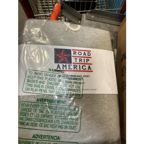 Road Trip America Jersey Sheet Set - 4 Pieces Queen Cotton Sheets Set - Stretchable Ultrasoft Luxury Knit Bed Linen (Dark Gray, Queen)