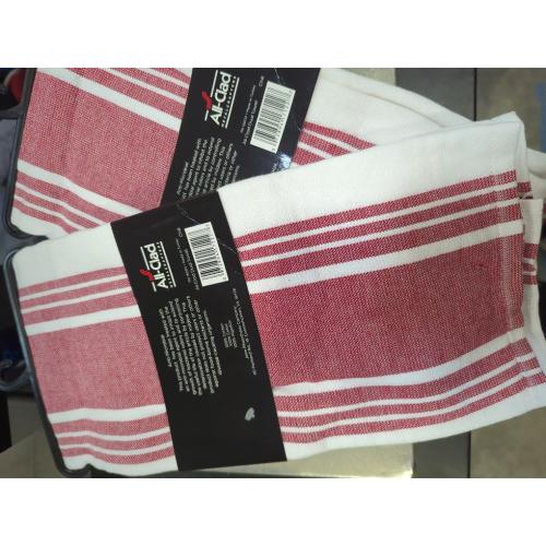 All-Clad Striped Dual Kitchen Towel in Chili 3pk