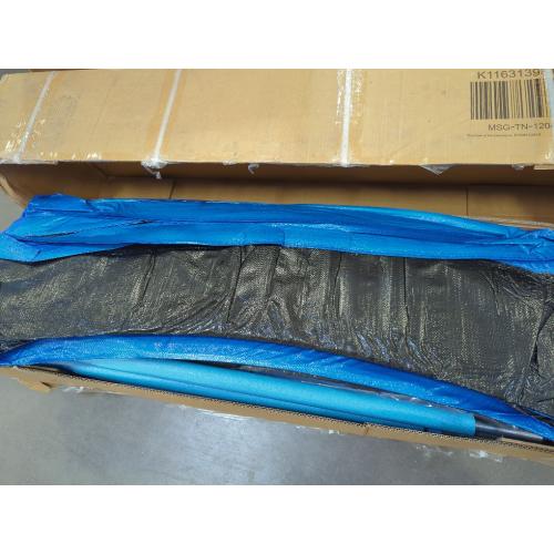 12ft Trampoline for Kids and Adults,Outdoor Trampoline with Enclosure,Basketball Hoop and Ladder,Upright-Poled Backyard Trampoline with Total Loading 1320Lbs,Birthday Gifts,Blue