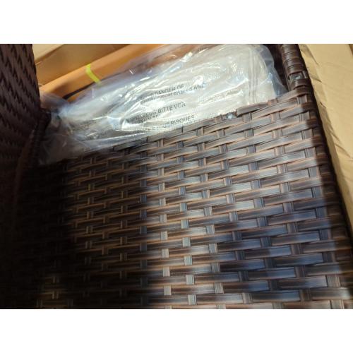 Set of 2 Wicker Chairs Brown and Beige