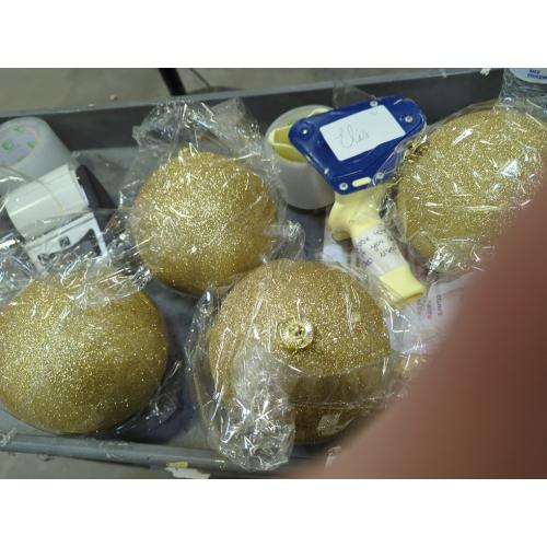 Vickerman 6 Antique Gold Glitter Ball Ornament, 4 per Bag