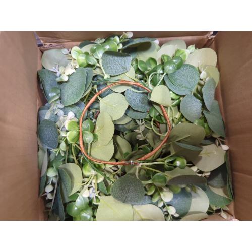 20 Pcs Artificial Eucalyptus Candle Rings, Boho Wedding Candle Holder Wreaths with Green Leaves, Decorative Pillar Candle Rings for Centerpieces and Home Decor