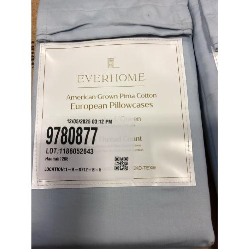 Everhome PimaCott Sateen 800-Thread-Count Standard Pillowcases in Skyway (Set of 2)