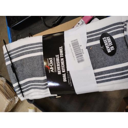 All-Clad Woven Bistro Kitchen Towels: Highly Absorbent, Super Soft Long Lasting - 100% Cotton, 20x30 Dish Towels for Cleaning & Drying Dishes, Pans, Glassware, or Countertops, (6-Pack), Black
