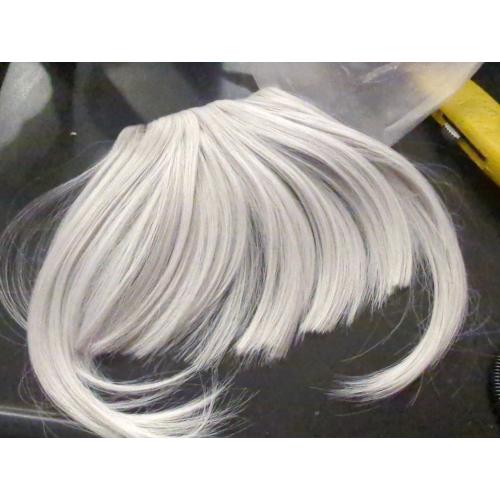 Bangs Hair Clip in Bangs, Fake Bangs Natrual Clip in Hair Extensions, Easy to Use Faux Bangs Clip on bangs, Wispy Bangs Fringe with Temples Hairpieces for Daily Wear (Silver Gray)
