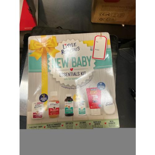 Little Remedies New Baby Essentials Kit with Saline Nasal Spray, Diaper Rash Cream, Gas Relief Drops, Gripe Water & More, Safe for Newborns