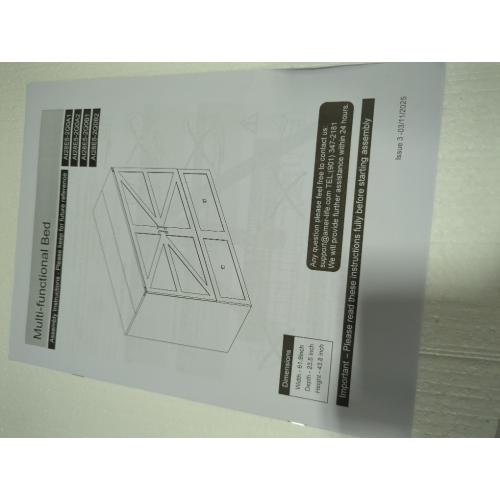 Wilkinson Farmhouse Queen Murphy Bed with Large Storage Drawer & Charging Station, White