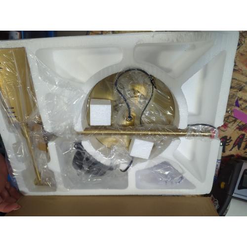 DL05D, 17 in. Gold, Pharmacy, Desk, Reading, Craft, Work Table LED Lamp, 12 W LED Full Range Dimming, 360º Swing Arms