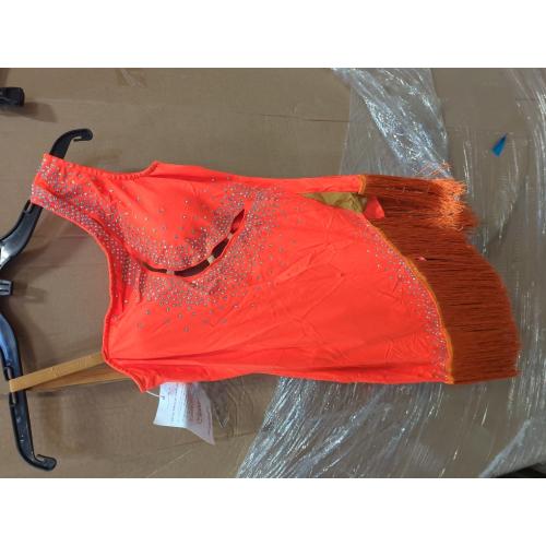 Large Professional Hollow Latin Dance Performance Dresses Women's Cha Cha Skirt Fringes Salsa Ballroom Training Dancewear