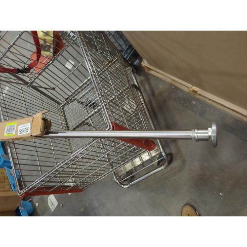 SILVER BRIOFOX Industrial Shower Curtain Rod - 2-in-1 Design Tension Curtain Rod - Never Rust Non-Slip 43 to 72 Inch 304 Stainless Steel, Brushed Nickel Window Curtain Rod