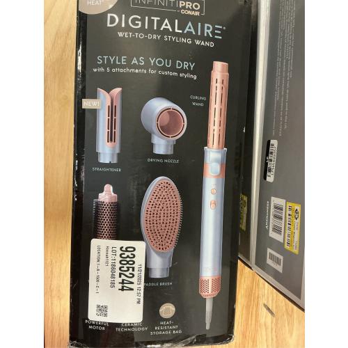 InfinitiPRO by Conair DigitalAIRE Plus Straightener and Bag Multipurpose Hair Styling Tools - 1-1.25