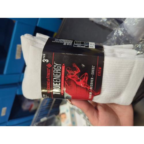 Size S/M POWER-CUSHIONED Performance Crew Large 6 Pair Pack (White), LARGE (Men's shoe