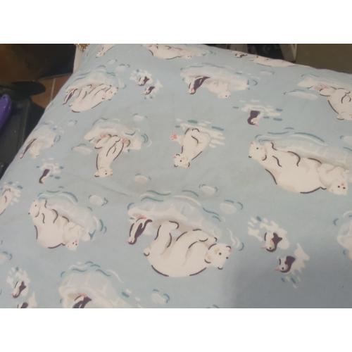 24 x 24 Pillow Polar Bear and Penguins Icy Wonderland