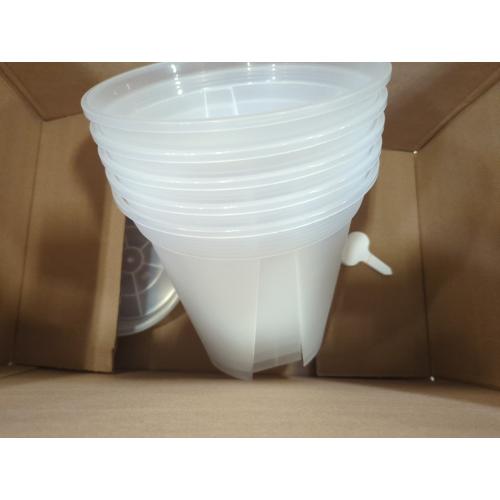 5 Sets Transparent Plastic Garden Pots Planter with Saucer Plant Planter Drainage Hole Plastic Pots for Plants Indoor and Out Door House Plants