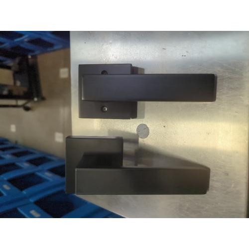 Probrico [Pack of 2 Door Lever Dummy Lever Door Handle for Closets French Doors,Square Dummy Door Lever,Non-Turning Single Side Pull with Black Finish,Easy Installation Pull Only Lever Set