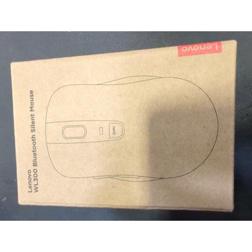 White and Grey Lenovo Bluetooth Silent Mouse (WL300) - 5 Button Computer Mouse with Silent Left & Right Click – Sculpted Grip, Microsoft Swift Pair, Up to 1600 DPI (White)