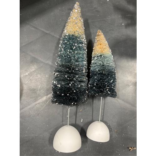 Christmas Large  and Medium Blue Ombre Glittered Bottle Brush Tree - Threshold™ (Set of 2, See the picture)