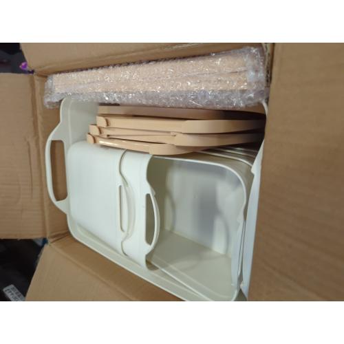 8 Packs Plastic Storage Bins with Lids Storage Organizing Containers Decorative Storage Boxes with Lids for Shelves Closet Desktop Playroom Classroom Office Drawers,White