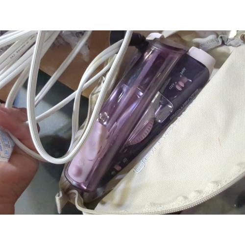 Rowenta Travel Iron, Pro Compact Stainless Steel Soleplate Hand Held Steamer Iron for Clothes, 200 Microsteam Holes, 1000 Watts Ironing, Fabric Steamer, Dual Voltage, Mini Iron, Purple, DA1560