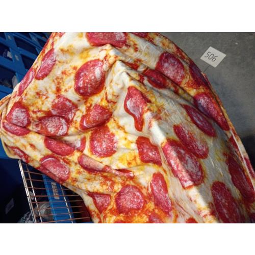Bcareself Pizza Blanket Adult Kdis Size Double Sided Funny Realistic Food Personalized Throw Blanket Novelty Gift for Everyone 300 GSM Soft Flannel 60 inches Red