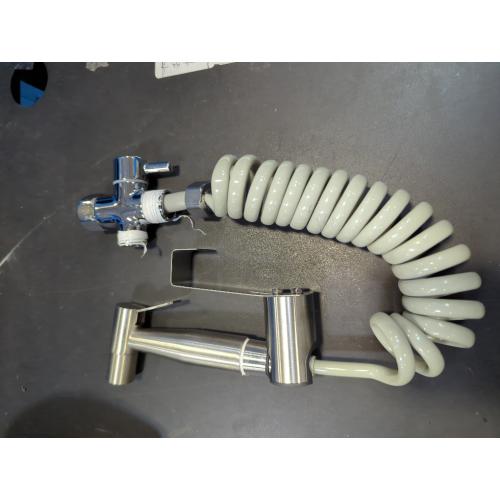 Silver Handheld Bidet Sprayer Toilet Kit - Water Tank Hook and 59in ABS Flexible Telescopic Hose