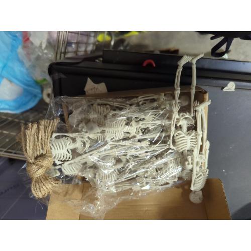 16 Pcs Halloween Mini Skeleton Figurine Decoration,6”Halloween posable Skeleton Decor,Small Plastic Skeleton Figure for Spooky Home Decor Haunted House Decorations Party Favors