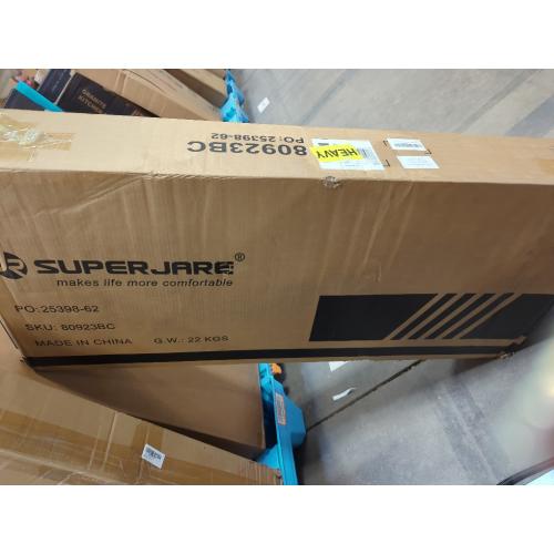 SUPERJARE Large Bakers Rack with Power Outlets, 6-Tier Microwave Stand, Coffee Bar with 12 S-Shaped Hooks, Kitchen Shelf with Wire Basket, 39.4 x 14.6 x 66.9 Inches, Black