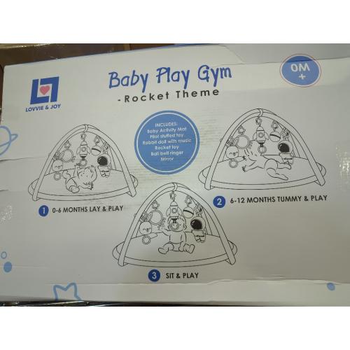 Rocket Theme Lovvie & Joy Baby Play Activity Gym Tummy Time Mat for Newborn Infant,Baby Gyms & Playmats for Babies 0-6 9 12 Months with 5 Toys for Early Sensory Exploration and Motor Skill Development Space