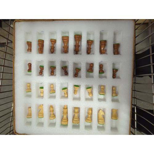 StonKraft Collectible Green Marble Chess Board Set   Wooden Crafted Pieces Pawns