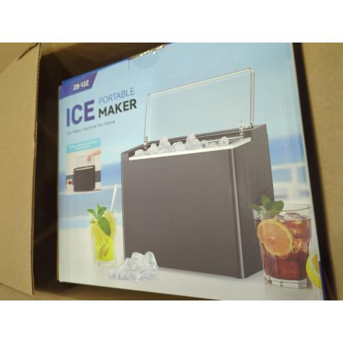 ORFLROA Ice Makers Countertop, 9 Ice Cubes in 6 Mins Portable Ice Maker, 2 Sizes of Bullet Ice (S/L) Small Ice Machine for Home Kitchen Camping (Inky)