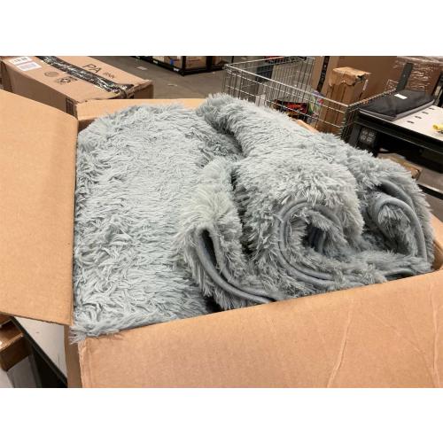 GONAAP Fuzzy Faux Fur Throw Blanket Twin Size Ice Blue Super Soft Cozy Plush Fuzzy Shaggy Blanket for Couch Sofa Bed (Ice Blue, Twin(60x80))