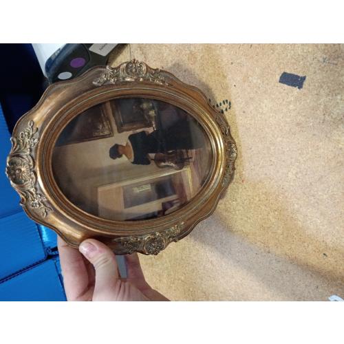 SIKOO Vintage Picture Frames 5x7 Oval Picture Frame Tabletop and Wall Mount Antique Picture Frame with High Definition Glass Front,Oval Wall Art, Bronze Gold