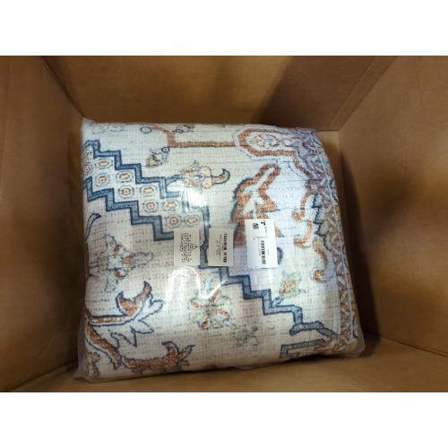 Cream Blue and Light Brown 9x12 OPPODREAM Soft Neutral Area Rugs 9x12 Living Room, Washable Rugs 9x12 with Non Slip Backing, Faux Cashmere Low-Pile 9 x 12 Carpet, Cream White & Blue & Light Brown